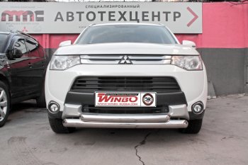 13 999 р. Защита переднего бампера Mitsubishi Outlander 2014+  Mitsubishi Outlander  GF (2015-2018) 2-ой рестайлинг  с доставкой в г. Краснодар. Увеличить фотографию 2