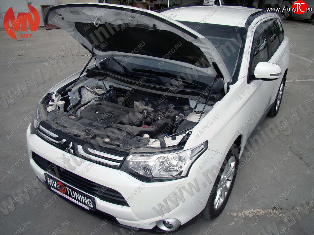 4 099 р. Упор капота MV-Tuning (двойной) Mitsubishi Outlander GF 3-ий рестайлинг (2018-2022)  с доставкой в г. Краснодар