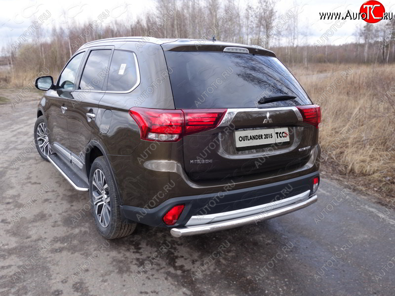 20 999 р. Защита заднего бампера ТСС (нержавейка d 60,3 мм) Mitsubishi Outlander GF 2-ой рестайлинг (2015-2018)  с доставкой в г. Краснодар