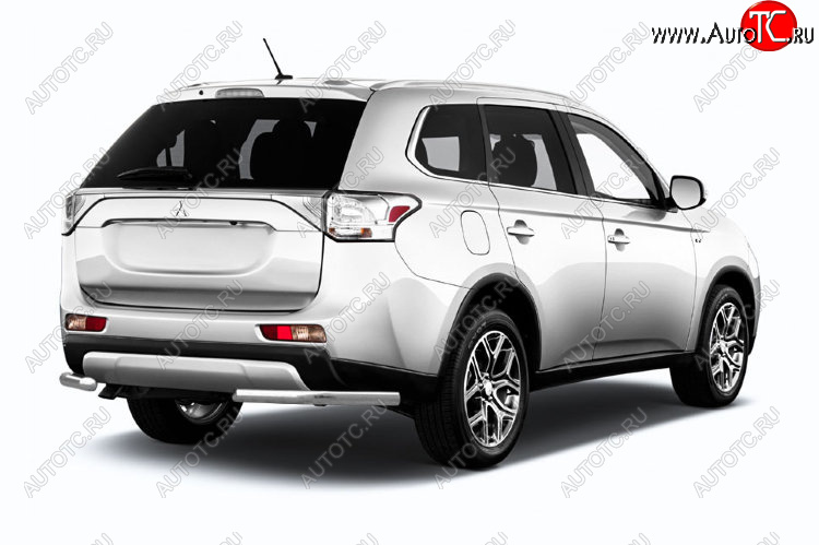 8 999 р. Защита заднего бампера Slitkoff (Ø 57 мм)  Mitsubishi Outlander  GF (2015-2018) 2-ой рестайлинг (Нержавеющая сталь)  с доставкой в г. Краснодар