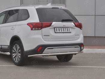 16 449 р. Защита заднего бампера (Ø42 мм, нержавейка) SLITKOFF  Mitsubishi Outlander  GF (2018-2022) 3-ий рестайлинг  с доставкой в г. Краснодар. Увеличить фотографию 2