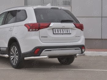 13 899 р. Защита заднего бампера (Ø63 мм уголки, нержавейка) SLITKOFF  Mitsubishi Outlander  GF (2018-2022) 3-ий рестайлинг  с доставкой в г. Краснодар. Увеличить фотографию 3