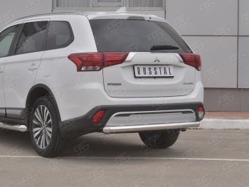 16 799 р. Защита заднего бампера (Ø63 мм, нержавейка) SLITKOFF  Mitsubishi Outlander  GF (2018-2022) 3-ий рестайлинг  с доставкой в г. Краснодар. Увеличить фотографию 2