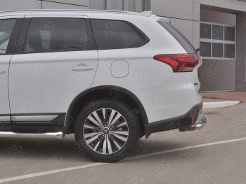 16 799 р. Защита заднего бампера (Ø63 мм, нержавейка) SLITKOFF  Mitsubishi Outlander  GF (2018-2022) 3-ий рестайлинг  с доставкой в г. Краснодар. Увеличить фотографию 3