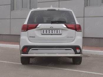 18 649 р. Защита заднего бампера (Ø63 мм, нержавейка) RUSSTAL Mitsubishi Outlander GF 3-ий рестайлинг (2018-2022)  с доставкой в г. Краснодар. Увеличить фотографию 2