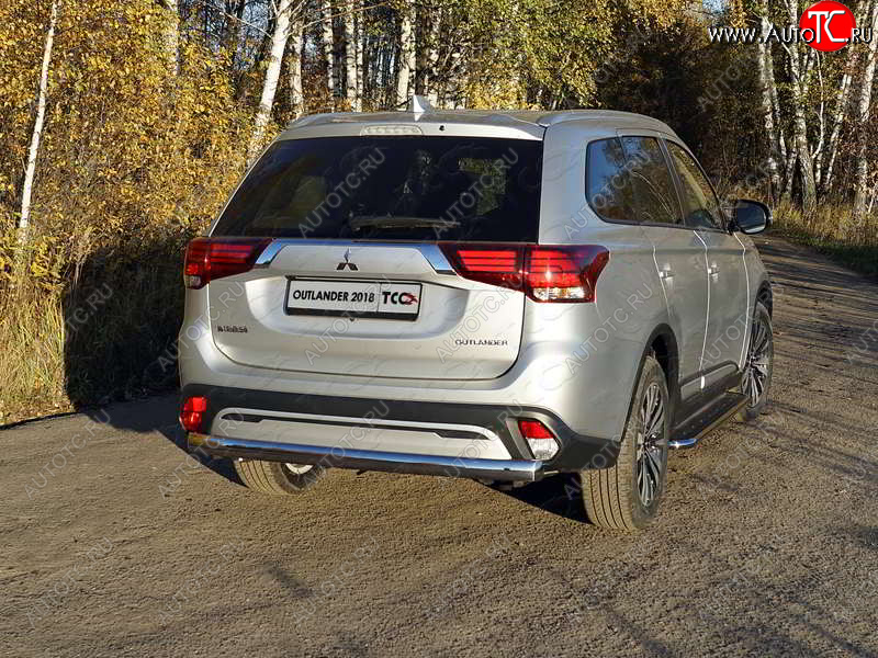 24 999 р. Защита заднего бампера (овальная) ТСС (нержавейка d75х42 мм) Mitsubishi Outlander GF 3-ий рестайлинг (2018-2022)  с доставкой в г. Краснодар