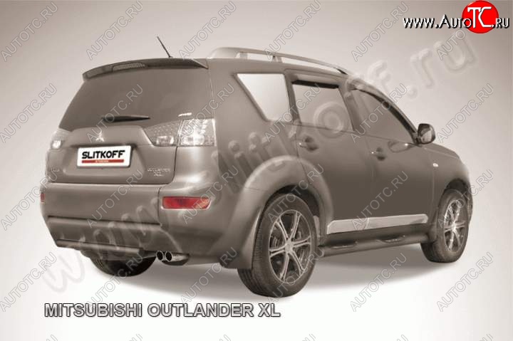 6 999 р. Защита задняя Slitkoff Mitsubishi Outlander XL (CW)  дорестайлинг (2005-2009) (Цвет: серебристый)  с доставкой в г. Краснодар