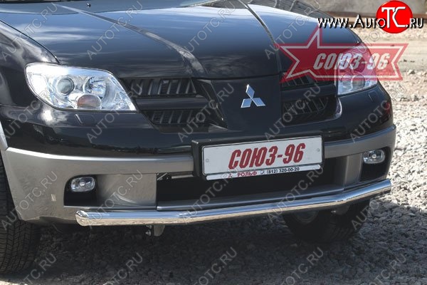 9 584 р. Защита переднего бампера одинарная Souz-96 (d60) Mitsubishi Outlander CU (2003-2009)  с доставкой в г. Краснодар