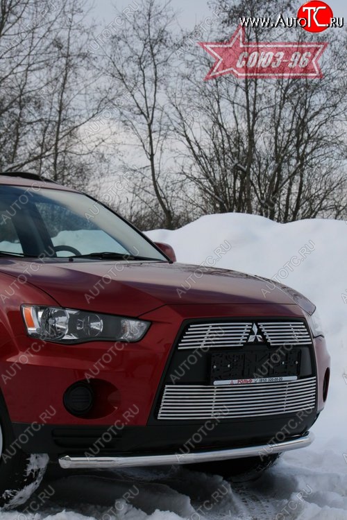 9 809 р. Защита переднего бампера из одинарной трубы (d60) Souz-96 Mitsubishi Outlander XL (CW)  рестайлинг (2010-2013)  с доставкой в г. Краснодар