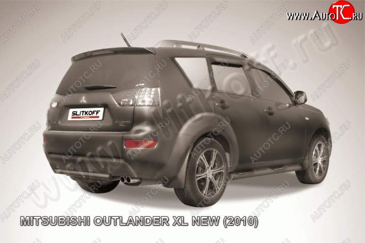 6 999 р. Защита задняя Slitkoff Mitsubishi Outlander XL (CW)  рестайлинг (2010-2013) (Цвет: серебристый)  с доставкой в г. Краснодар