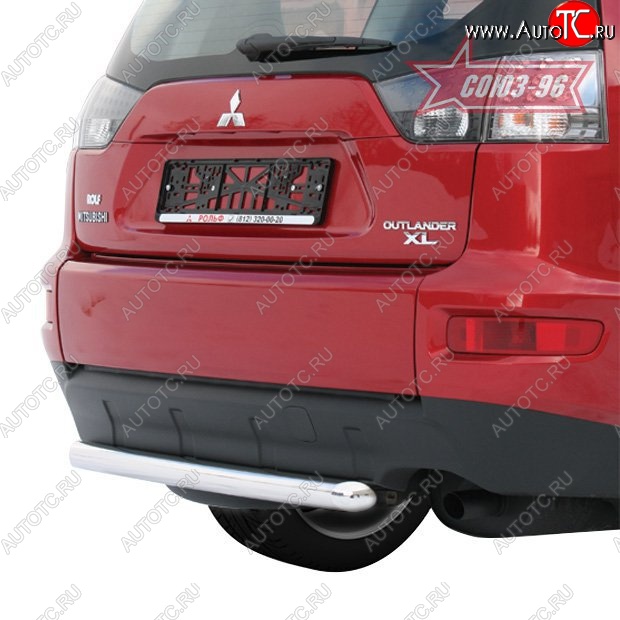 6 884 р. Защита заднего бампера Souz-96 (d60) Mitsubishi Outlander XL (CW)  рестайлинг (2010-2013)  с доставкой в г. Краснодар