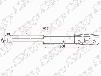 Левый газовый упор крышки багажника SAT Mitsubishi (Митсубиси) Outlander (Аутлэндэр)  GF (2012-2014) GF дорестайлинг