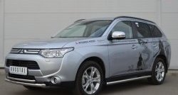 18 999 р. Защита переднего бампера (2 трубыØ63 и 42 мм, нержавейка) SLITKOFF Mitsubishi Outlander GF дорестайлинг (2012-2014)  с доставкой в г. Краснодар. Увеличить фотографию 4