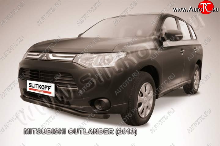 11 749 р. Защита переднего бампера Slitkoff (57мм) Mitsubishi Outlander GF дорестайлинг (2012-2014) (Цвет: серебристый)  с доставкой в г. Краснодар