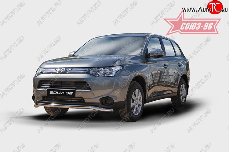 12 239 р. Защита переднего бампера одинарная Souz-96 Premium (d60) Mitsubishi Outlander GF дорестайлинг (2012-2014)  с доставкой в г. Краснодар