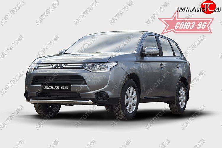 10 574 р. Защита переднего бампера одинарная Souz-96 (d60). Mitsubishi Outlander GF дорестайлинг (2012-2014)  с доставкой в г. Краснодар