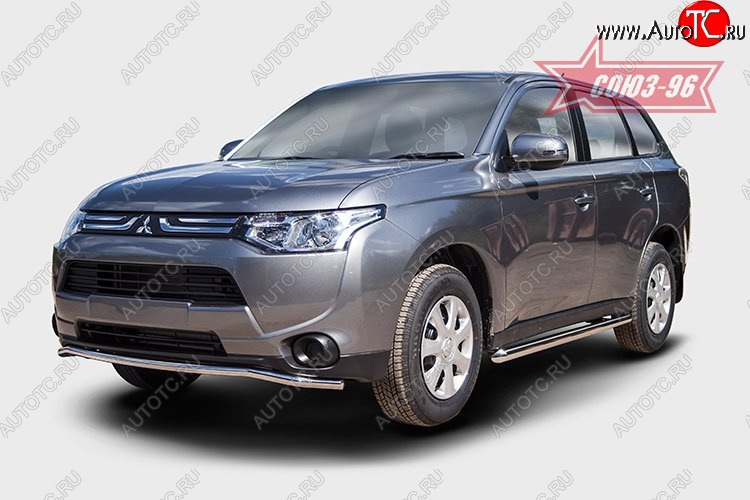 10 934 р. Защита переднего бампера диаметр трубы 42 мм Premium Souz-96 Mitsubishi Outlander GF дорестайлинг (2012-2014)  с доставкой в г. Краснодар