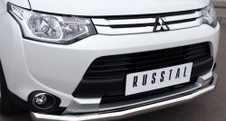 16 399 р. Одинарная защита переднего бампера диаметром 63 мм SLITKOFF  Mitsubishi Outlander  GF (2014-2016) 1-ый рестайлинг  с доставкой в г. Краснодар. Увеличить фотографию 2