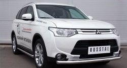 16 399 р. Одинарная защита переднего бампера диаметром 63 мм SLITKOFF  Mitsubishi Outlander  GF (2014-2016) 1-ый рестайлинг  с доставкой в г. Краснодар. Увеличить фотографию 4