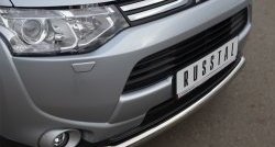 15 549 р. Одинарная защита переднего бампера диаметром 63 мм SLITKOFF  Mitsubishi Outlander  GF (2012-2014) дорестайлинг  с доставкой в г. Краснодар. Увеличить фотографию 2