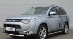 15 549 р. Одинарная защита переднего бампера диаметром 63 мм SLITKOFF  Mitsubishi Outlander  GF (2012-2014) дорестайлинг  с доставкой в г. Краснодар. Увеличить фотографию 4