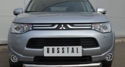 16 599 р. Одинарная защита переднего бампера диаметром 76 мм SLITKOFF Mitsubishi Outlander GF дорестайлинг (2012-2014)  с доставкой в г. Краснодар. Увеличить фотографию 3