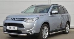 16 599 р. Одинарная защита переднего бампера диаметром 76 мм SLITKOFF Mitsubishi Outlander GF дорестайлинг (2012-2014)  с доставкой в г. Краснодар. Увеличить фотографию 4