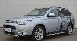 15 649 р. Защита переднего бампера (Ø75х42 мм, нержавейка) Russtal Mitsubishi Outlander GF дорестайлинг (2012-2014)  с доставкой в г. Краснодар. Увеличить фотографию 4