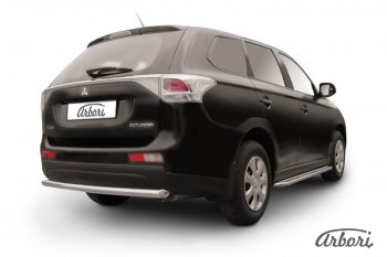 Защита заднего бампера Arbori (нержавейка, 1 труба d57 mm). Mitsubishi Outlander GF дорестайлинг (2012-2014)