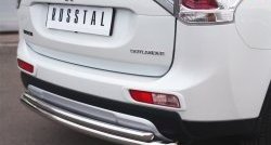 18 749 р. Защита заднего бампера (Ø63 и 42 мм, нержавейка) SLITKOFF  Mitsubishi Outlander  GF (2014-2016) 1-ый рестайлинг  с доставкой в г. Краснодар. Увеличить фотографию 3