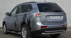 14 449 р. Защита заднего бампера (Ø76 и 42 мм, нержавейка) SLITKOFF Mitsubishi Outlander GF дорестайлинг (2012-2014)  с доставкой в г. Краснодар. Увеличить фотографию 4