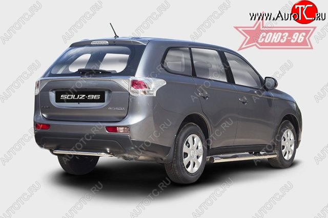 9 359 р. Узкая защита заднего бампера (d42) Souz-96 Mitsubishi Outlander GF дорестайлинг (2012-2014)  с доставкой в г. Краснодар