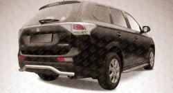 Короткая фигурная защита заднего бампера диаметром 57 мм Slitkoff Mitsubishi Outlander GF дорестайлинг (2012-2014)