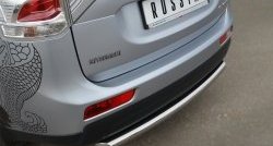 15 549 р. Одинарная защита заднего бампера из трубы диаметром 63 мм SLITKOFF  Mitsubishi Outlander  GF (2012-2014) дорестайлинг  с доставкой в г. Краснодар. Увеличить фотографию 2