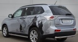 15 549 р. Одинарная защита заднего бампера из трубы диаметром 63 мм SLITKOFF  Mitsubishi Outlander  GF (2012-2014) дорестайлинг  с доставкой в г. Краснодар. Увеличить фотографию 4