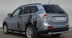 16 799 р. Одинарная защита заднего бампера из трубы диаметром 76 мм SLITKOFF  Mitsubishi Outlander  GF (2012-2014) дорестайлинг  с доставкой в г. Краснодар. Увеличить фотографию 4