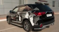 14 299 р. Защита заднего бампера (Ø63 мм уголки, нержавейка) SLITKOFF  Mitsubishi Outlander  GF (2014-2016) 1-ый рестайлинг  с доставкой в г. Краснодар. Увеличить фотографию 4