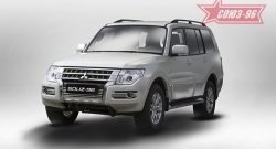 Декоративный элемент воздухозаборника Souz-96 нержавеющая сталь Mitsubishi Pajero 4 V90 2-ой рестайлинг (2014-2020)  (Хром загл. d16)