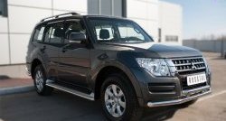 23 999 р. Защита переднего бампера (2 трубыØ63 мм, нержавейка) SLITKOFF Mitsubishi Pajero 4 V90 2-ой рестайлинг (2014-2020)  с доставкой в г. Краснодар. Увеличить фотографию 4