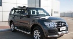 17 599 р. Защита порогов из круглой трубы диаметром 42 мм SLITKOFF  Mitsubishi Pajero  4 V90 (2014-2020) 2-ой рестайлинг  с доставкой в г. Краснодар. Увеличить фотографию 4