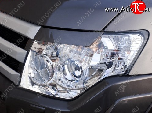 1 149 р. Реснички на фары Tuning-Sport  Mitsubishi Pajero ( 4 V90,  4 V80) (2006-2015) дорестайлинг, дорестайлинг, 1-ый рестайлинг, 3 дв. 1-ый рестайлинг (Неокрашенные)  с доставкой в г. Краснодар