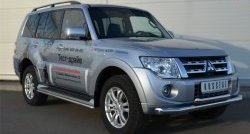 25 199 р. Защита переднего бампера (2 трубыØ76 и 63 мм, нержавейка) SLITKOFF  Mitsubishi Pajero ( 4 V90,  4 V80) (2011-2015) 1-ый рестайлинг, 3 дв. 1-ый рестайлинг  с доставкой в г. Краснодар. Увеличить фотографию 4