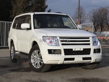 8 199 р. Решётка радиатора BROOMER Design Mitsubishi Pajero 4 V80 дорестайлинг (2006-2011) (Неокрашенная)  с доставкой в г. Краснодар. Увеличить фотографию 4