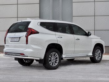 17 499 р. Защита заднего бампера SLITKOFF (Ø63 мм секции, нержавейка)  Mitsubishi Pajero Sport  QF (2019-2022) рестайлинг  с доставкой в г. Краснодар. Увеличить фотографию 3