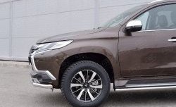 18 649 р. Защита переднего бампера (Ø63 мм, нержавейка) SLITKOFF Mitsubishi Pajero Sport QE дорестайлинг (2015-2021)  с доставкой в г. Краснодар. Увеличить фотографию 4