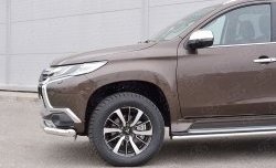 19 449 р. Защита переднего бампера (Ø76 мм, нержавейка) SLITKOFF Mitsubishi Pajero Sport QE дорестайлинг (2015-2021)  с доставкой в г. Краснодар. Увеличить фотографию 4