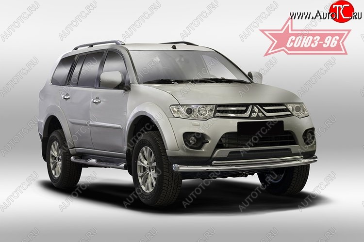 15 389 р. Защита переднего бампера двойная Souz-96 (d76/42) Mitsubishi Pajero Sport QE дорестайлинг (2015-2021)  с доставкой в г. Краснодар