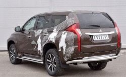 18 999 р. Защита заднего бампера (Ø63 мм, нержавейка) SLITKOFF Mitsubishi Pajero Sport QE дорестайлинг (2015-2021)  с доставкой в г. Краснодар. Увеличить фотографию 2