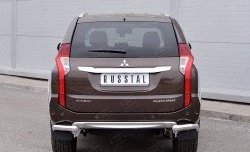 15 549 р. Защита заднего бампера (Ø63 мм уголки, нержавейка) SLITKOFF Mitsubishi Pajero Sport QE дорестайлинг (2015-2021)  с доставкой в г. Краснодар. Увеличить фотографию 1