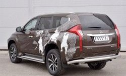 16 949 р. Защита заднего бампера (Ø76 мм, нержавейка) SLITKOFF Mitsubishi Pajero Sport QE дорестайлинг (2015-2021)  с доставкой в г. Краснодар. Увеличить фотографию 2